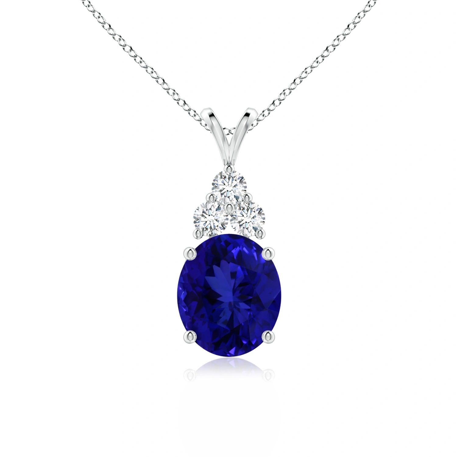 Blue Sapphire Diamond Necklace 18K Gold